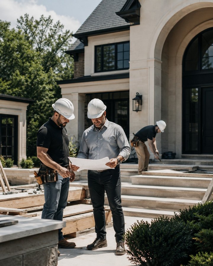 Luxury Construction team at work